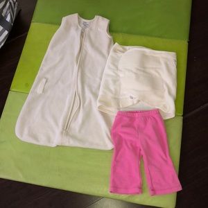 Halo swaddle fleece sleep sack baby bundle